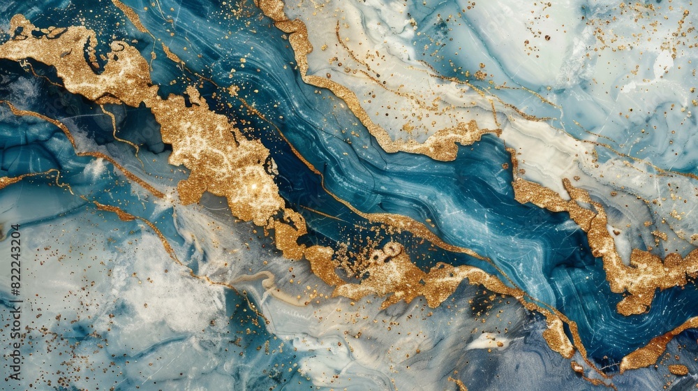 Abstract blue and gold marble texture background Abstract blue and gold marble texture background