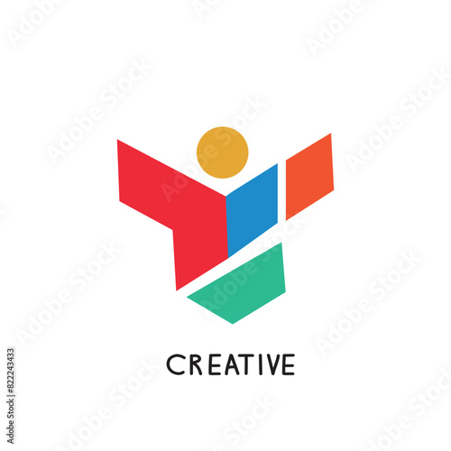 Vector people logo creative team, work design colorful concept, people connection icon, business network logo, infographic about social networks and communication, abstract symbol of connected people.