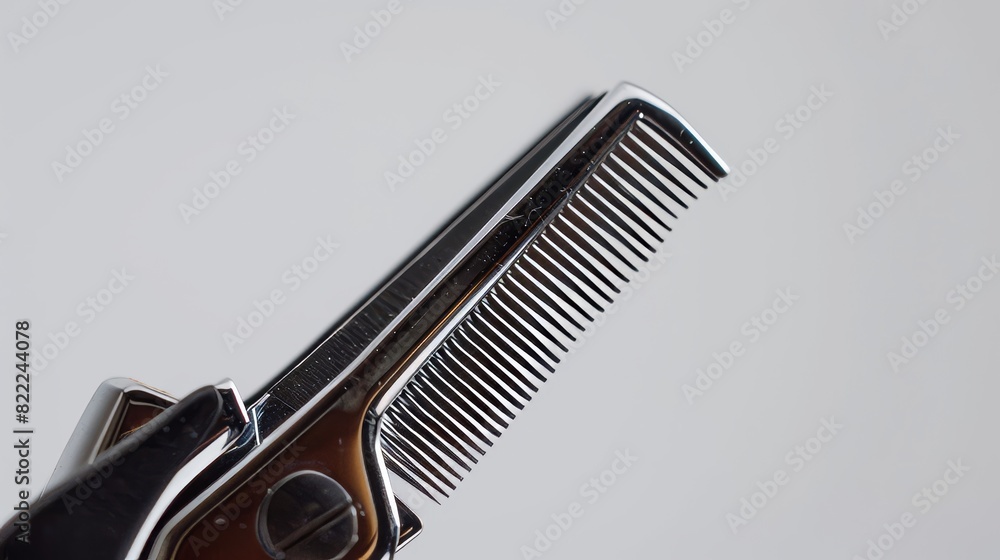 Close-up of clippers creating a buzz cut, isolated white background, studio lighting emphasizing the precision and uniformity of the haircut for advertising Close-up of clippers creating a buzz cut, isolated white background, studio lighting emphasizing the precision and uniformity of the haircut for advertising