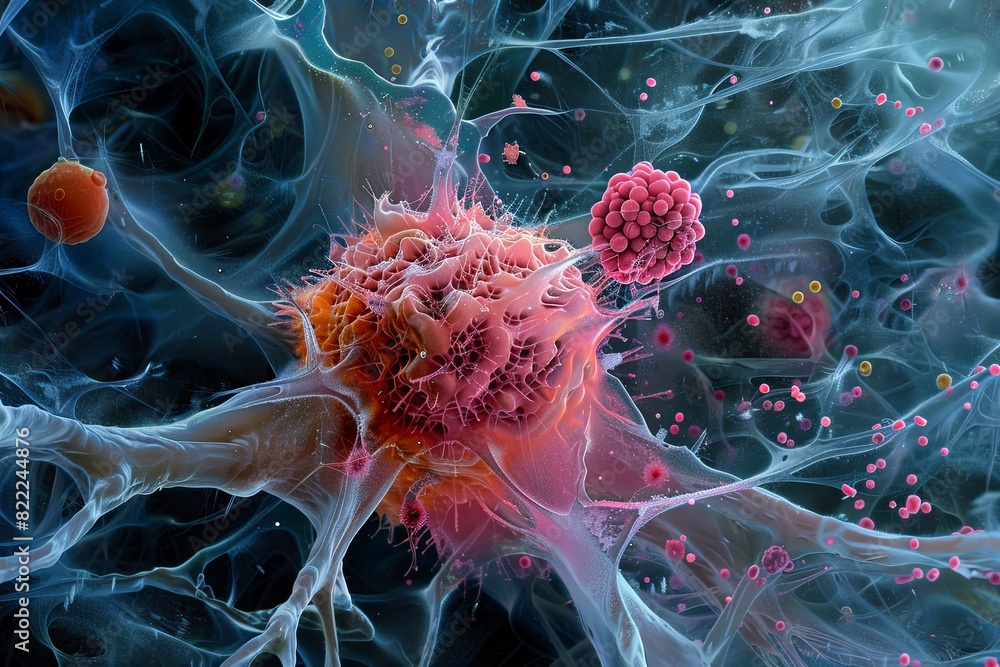 Visual representation of tumor necrosis and cytokine dynamics in ...