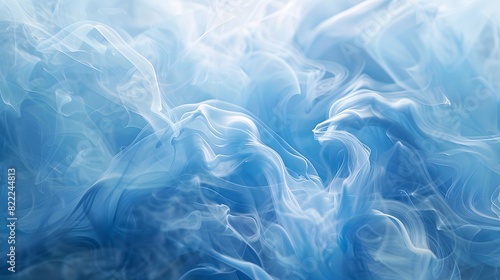 Pastel cobalt blue smoke, swirling majestically, like a river flowing through a white landscape.