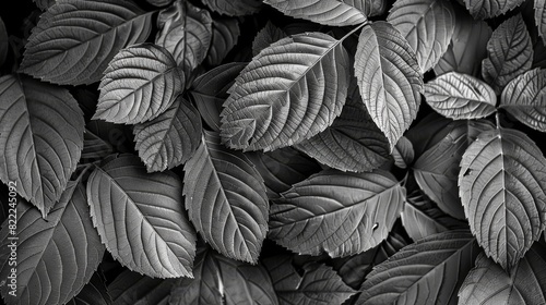 Detailed monochrome photography of textured leaves pattern