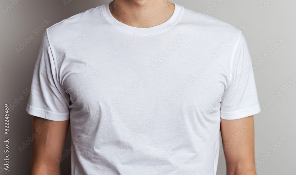 White Clean Empty T-Shirt Mockup on White Male White Clean Empty T-Shirt Mockup on White Male