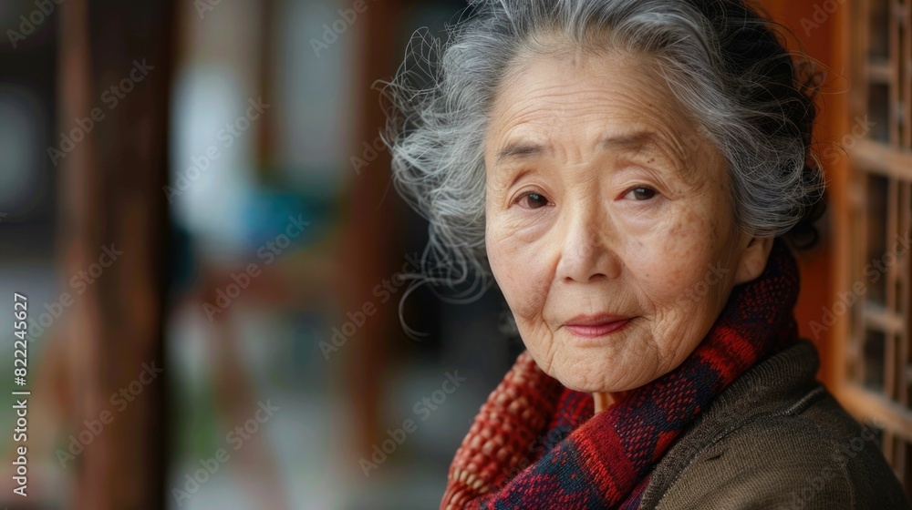 Aging with Elegant Dignity A Portrait of a Contemplative Korean Woman Aging with Elegant Dignity A Portrait of a Contemplative Korean Woman