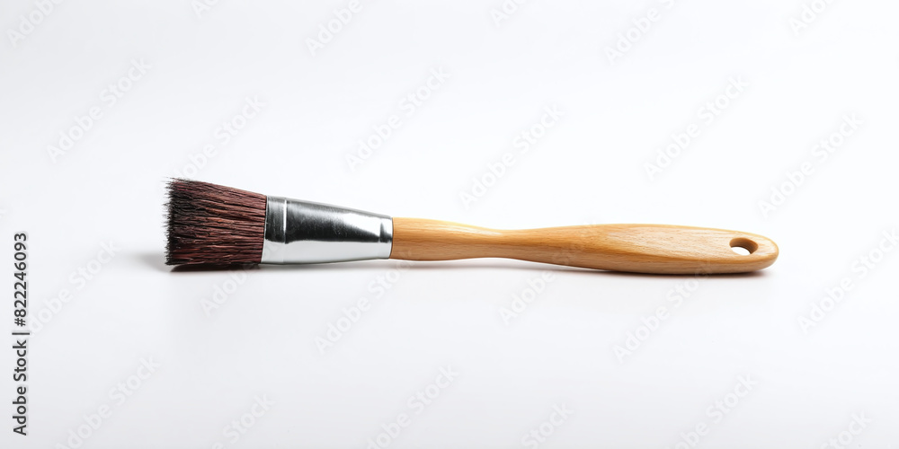 Fototapeta premium Wooden-Handled Brush for Construction and Household Tasks