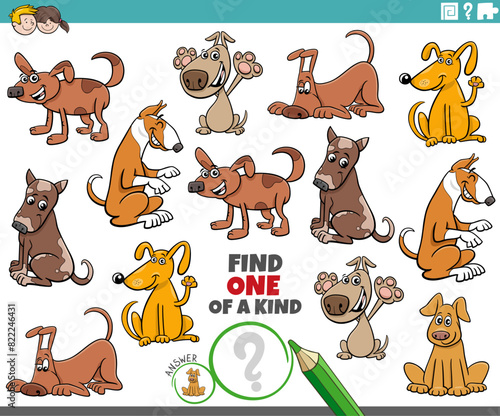 one of a kind activity with cartoon dog characters
