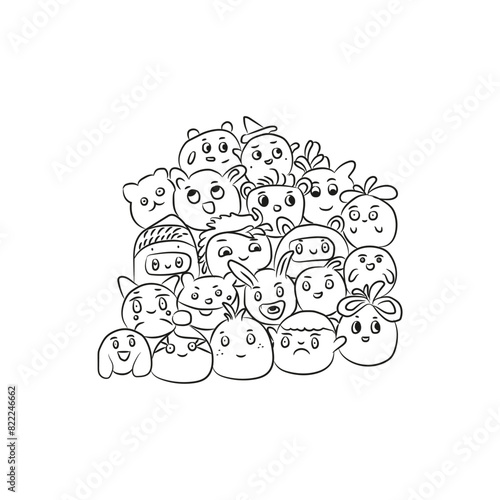 doodle carton character background. Doodle carton character background.