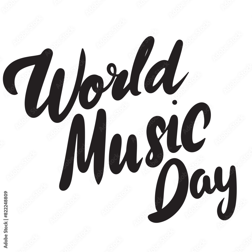 World Music Day text. Hand drawn vector art. World Music Day text. Hand drawn vector art.