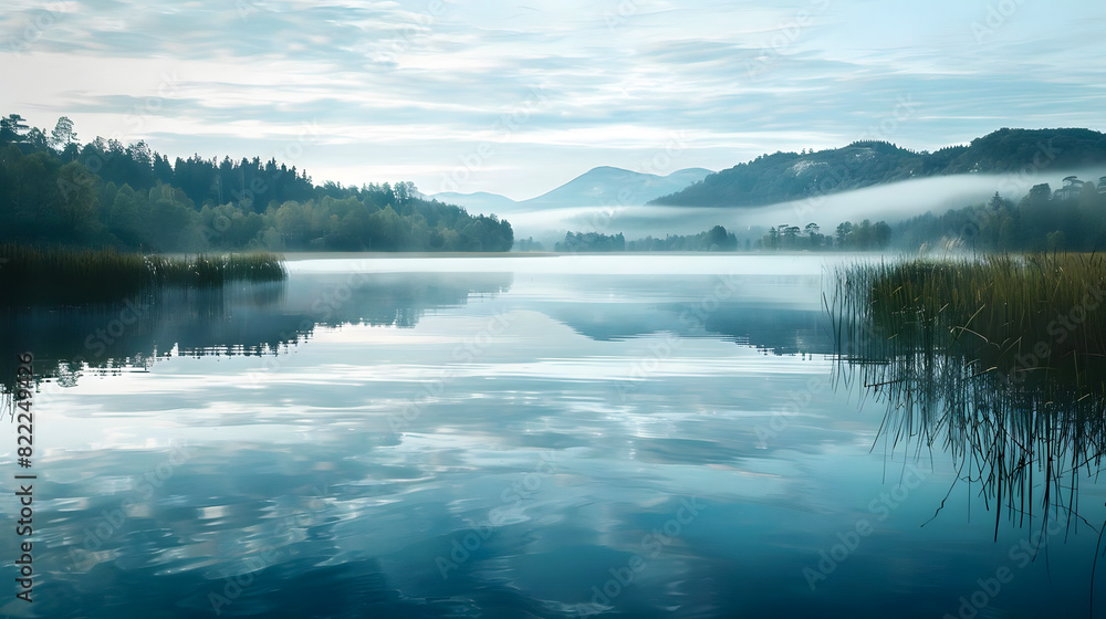 Obraz premium the beautiful lake with reflection
