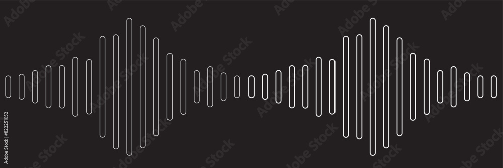 Radio Wave icon. Monochrome simple sound wave on transparent background. Vector sound wave icon. Music player sound bar. Record interface. Equalizer icon with soundwave line. used for mobile phone. Radio Wave icon. Monochrome simple sound wave on transparent background. Vector sound wave icon. Music player sound bar. Record interface. Equalizer icon with soundwave line. used for mobile phone.