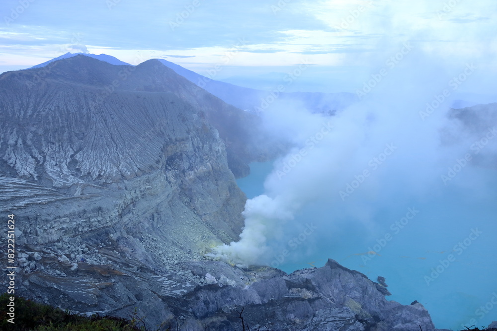 Sulfurous fumaroles in Ijen crater. Java. Indonesia Sulfurous fumaroles in Ijen crater. Java. Indonesia