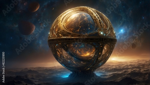 An otherworldly, time-warped alien artifact emerges from the depths of a forgotten dimension