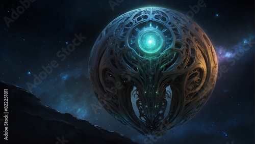 An otherworldly, time-warped alien artifact emerges from the depths of a forgotten dimension