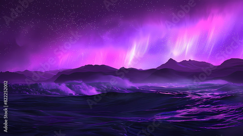 Purple starry sky  endless horizon