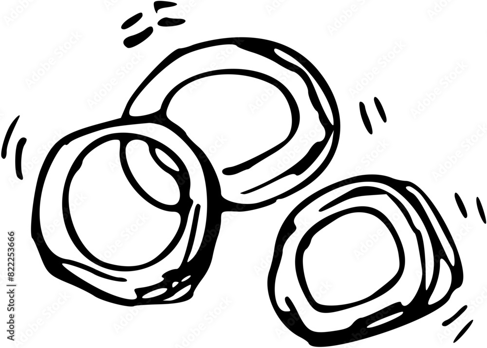Onion rings Fast Food Doodle Line Art Illustration. Hand Drawn pencil Vector Clip Art. For Banner, Logo, restaurant menu, food packaging etc. Onion rings Fast Food Doodle Line Art Illustration. Hand Drawn pencil Vector Clip Art. For Banner, Logo, restaurant menu, food packaging etc.