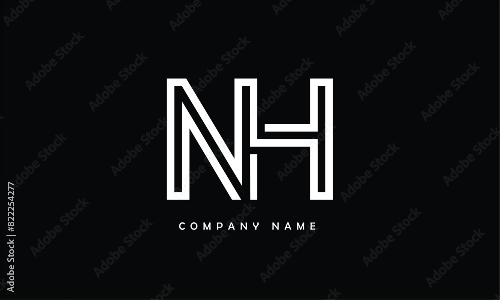 NH, HN, N, H Abstract Letters Logo Monogram NH, HN, N, H Abstract Letters Logo Monogram