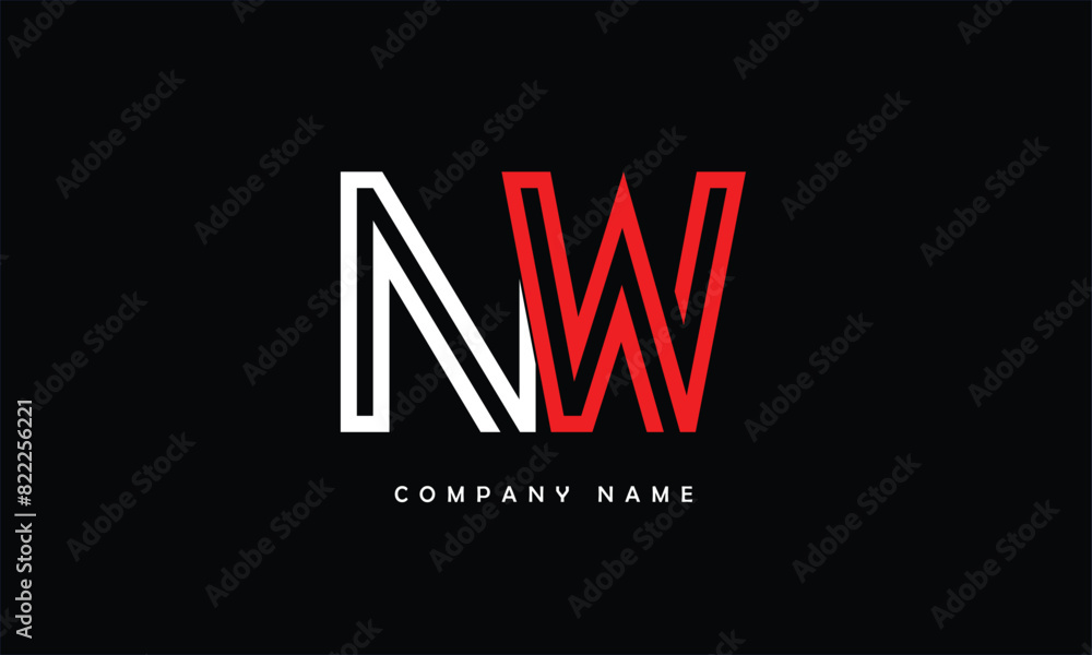 NW, WN, N, W Abstract Letters Logo Monogram NW, WN, N, W Abstract Letters Logo Monogram