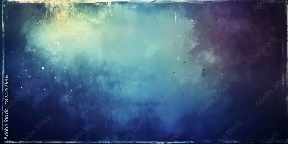 vintage film borders and frames, night sky, dark blue background, film grain dust and scratches texture overlay with vignette border dirty grunge, banner