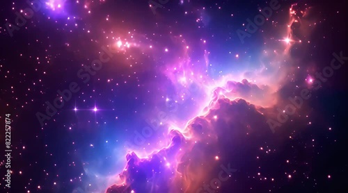 nebula and galaxies in space. seamless looping 4K virtual video animation background