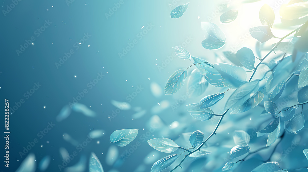 Flying leaves effect with mild sunbeam in 3d illustration vector Flying leaves effect with mild sunbeam in 3d illustration vector