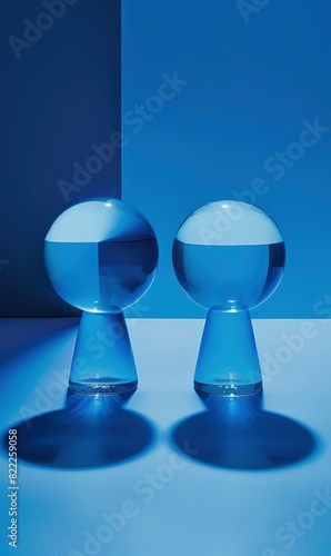 Blue Abstract Reflective Surfaces,Photorealistic HD