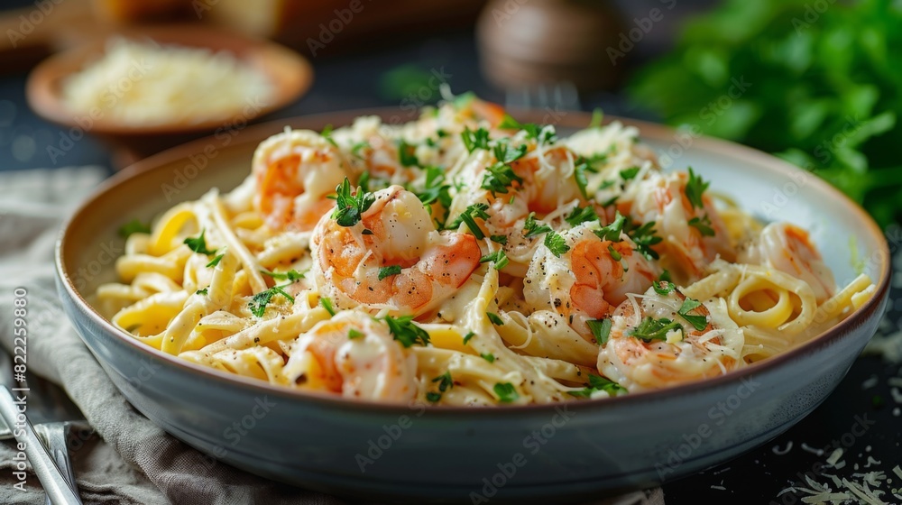 Creamy Louisiana Cajun Shrimp Alfredo Pasta with Fresh Parsley for Juneteenth Dinner Creamy Louisiana Cajun Shrimp Alfredo Pasta with Fresh Parsley for Juneteenth Dinner