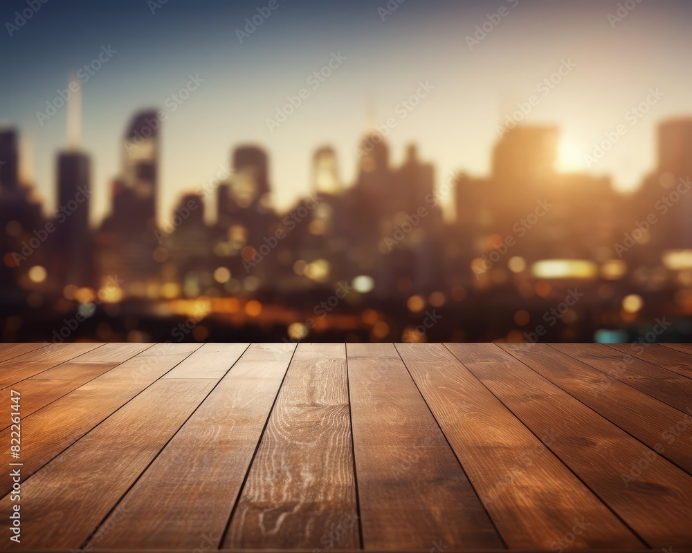 Beautiful cityscape blurred in the background of a shiny wooden floor copy space, urban landscape, futuristic, Overlay, Cityscape Beautiful cityscape blurred in the background of a shiny wooden floor copy space, urban landscape, futuristic, Overlay, Cityscape