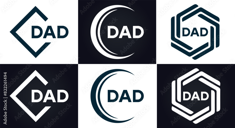 DAD logo. D A D design. White DAD letter. DAD, D A D letter logo design. D A D letter logo design in FIVE, FOUR, THREE, style. letter logo set in one artboard. D A D letter logo vector design.
DAD logo. D A D design. White DAD letter. DAD, D A D letter logo design. D A D letter logo design in FIVE, FOUR, THREE, style. letter logo set in one artboard. D A D letter logo vector design.