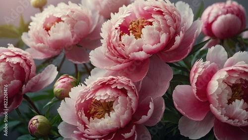 Blossoming beauty, a background adorned with delicate pink peony flowers.