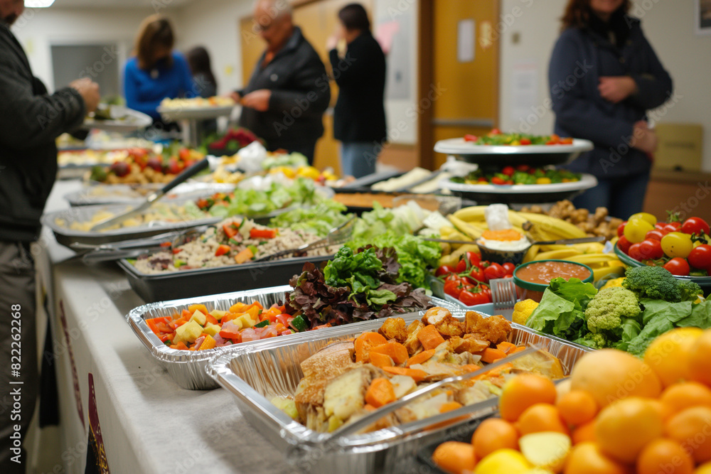 Potluck Dinner Celebration at Community Center Potluck Dinner Celebration at Community Center