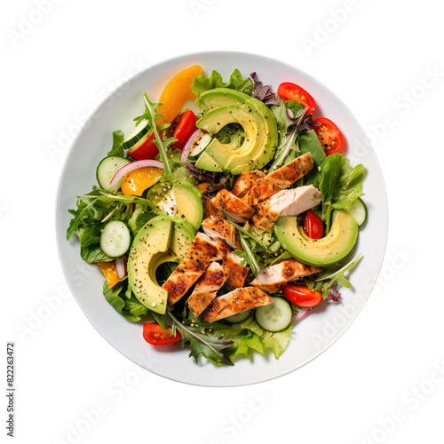 salad with vegetables, on transparent background, clipping path, png