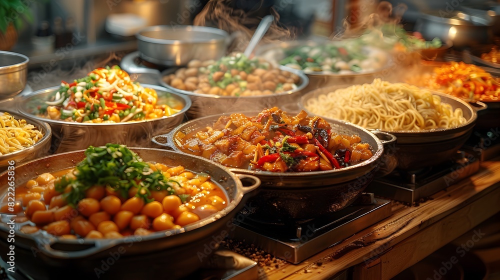 Obraz premium Culinary Tour Through Vibrant Cultural Flavors of Global Cuisine