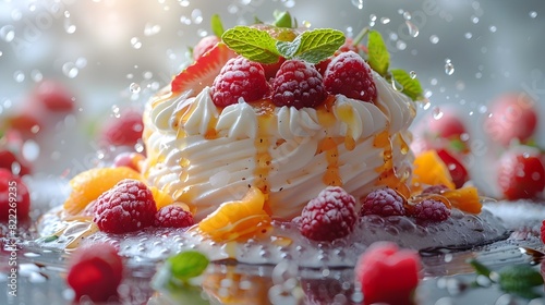 Exotic Fruit Delight A Delectable Dessert Indulgence with Creamy Textures photo