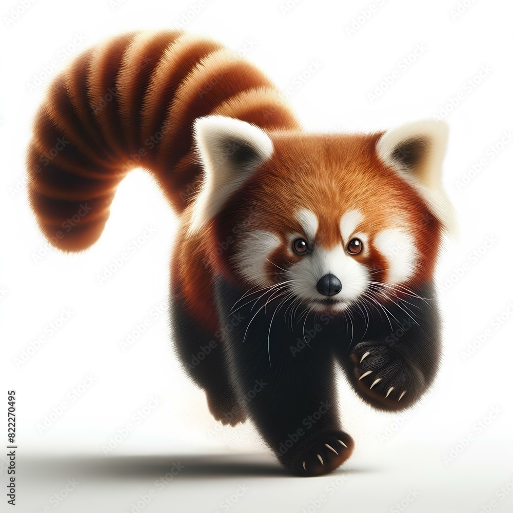 Red panda running forward Red panda running forward