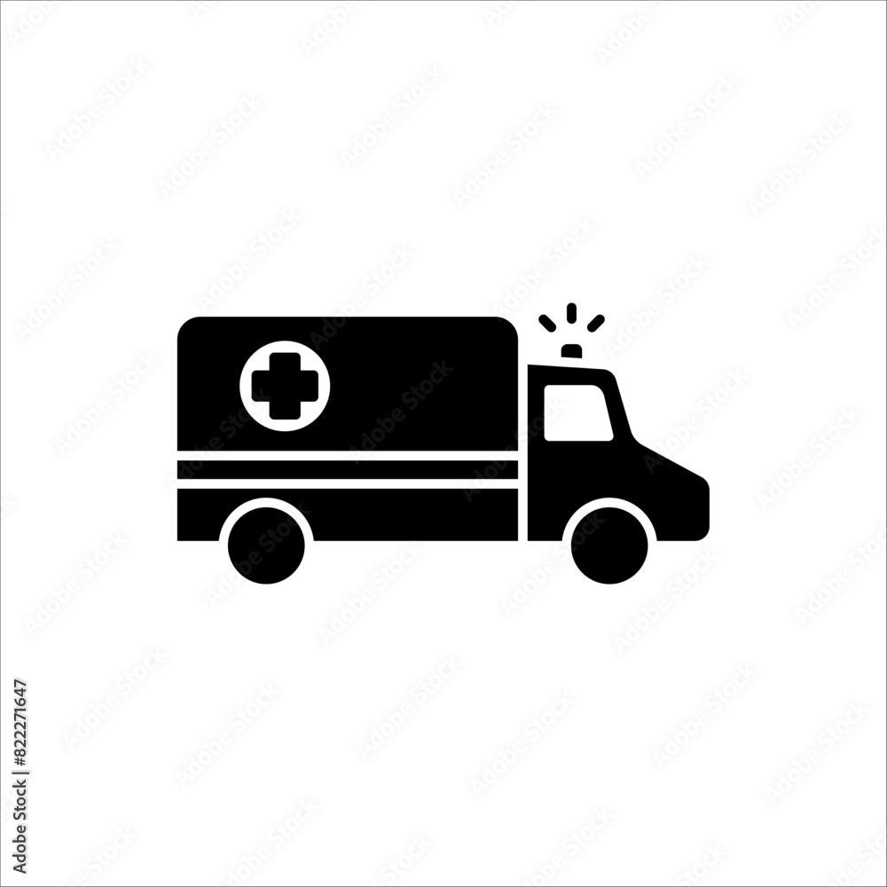 Ambulance icon. vector illustration on white background.