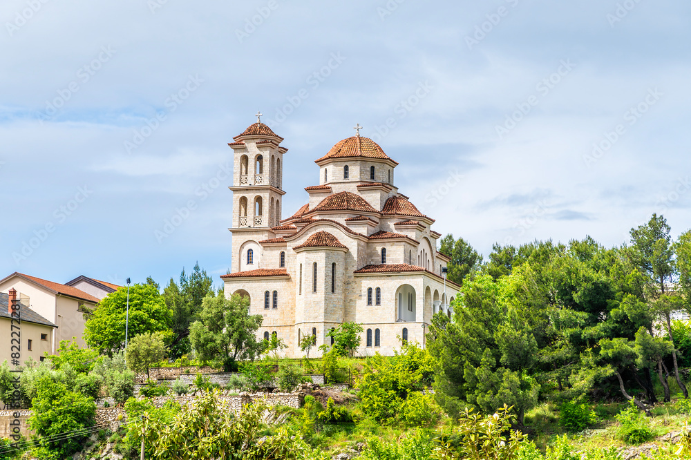 A view towards the Orthodox church in Lezhe, Albania in summertime A view towards the Orthodox church in Lezhe, Albania in summertime