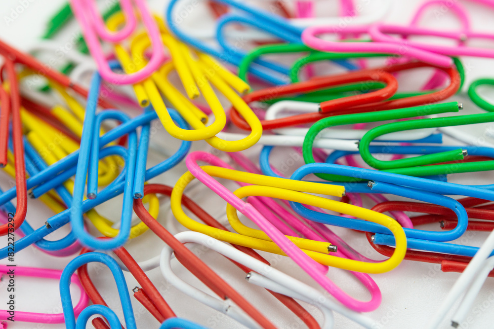 colorful clip closeup on white background colorful clip closeup on white background