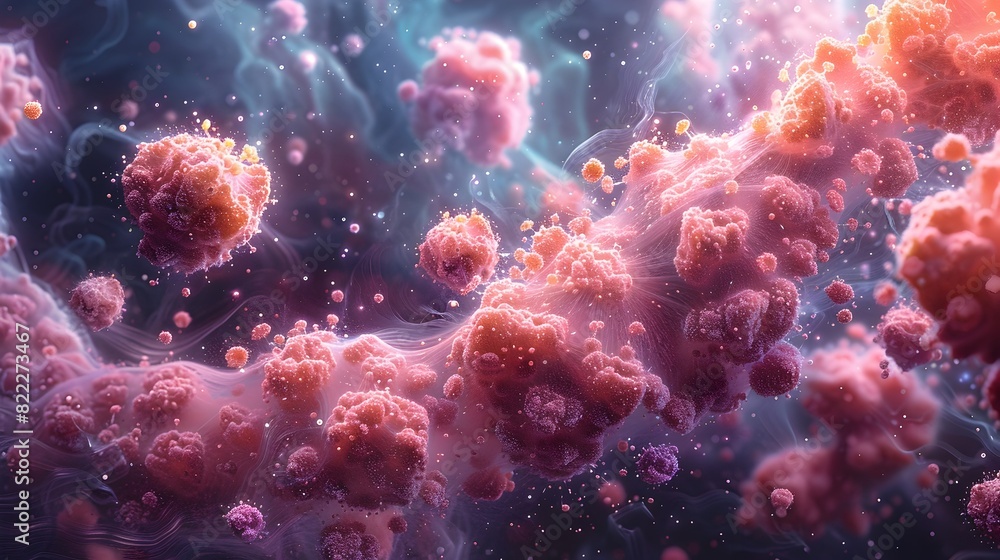 Naklejka premium Mesmerizing Cosmic Swirls of Vibrant Interstellar Energies in a Dreamlike Celestial Realm