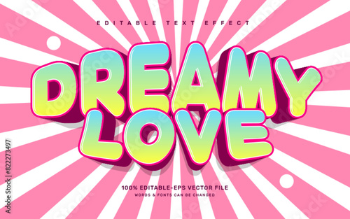 Dreamy Love editable text effect template
