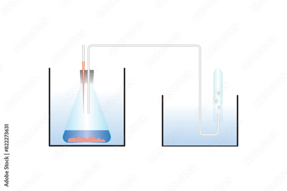 Yeast Respiration Experiment Scientific Design. Vector Illustration. Yeast Respiration Experiment Scientific Design. Vector Illustration.