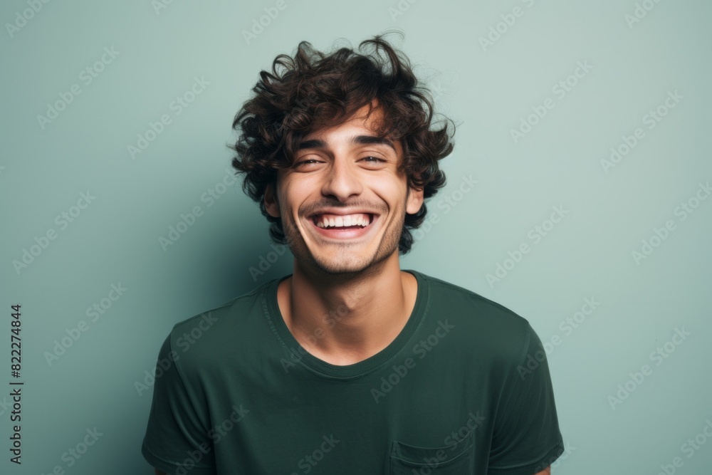Portrait of a joyful man in his 20s smiling at the camera isolated on blank studio backdrop Portrait of a joyful man in his 20s smiling at the camera isolated on blank studio backdrop