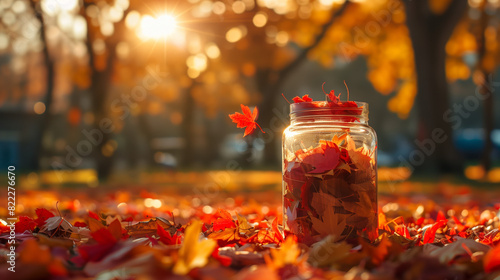 gratitude jar with notes of appreciation, tree with leaves expressing thankfulness, board with messages from community. cultivate joy, abundance, positive relationships in daily life.