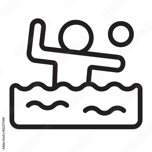 water polo line icon
