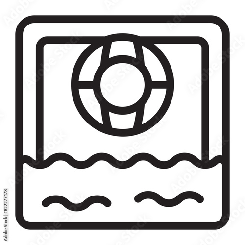 water polo line icon
