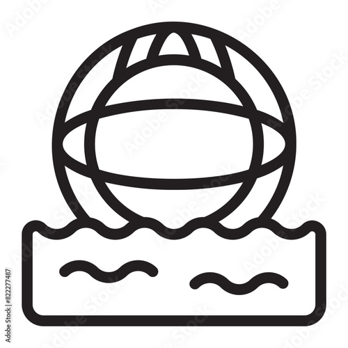 water polo line icon
