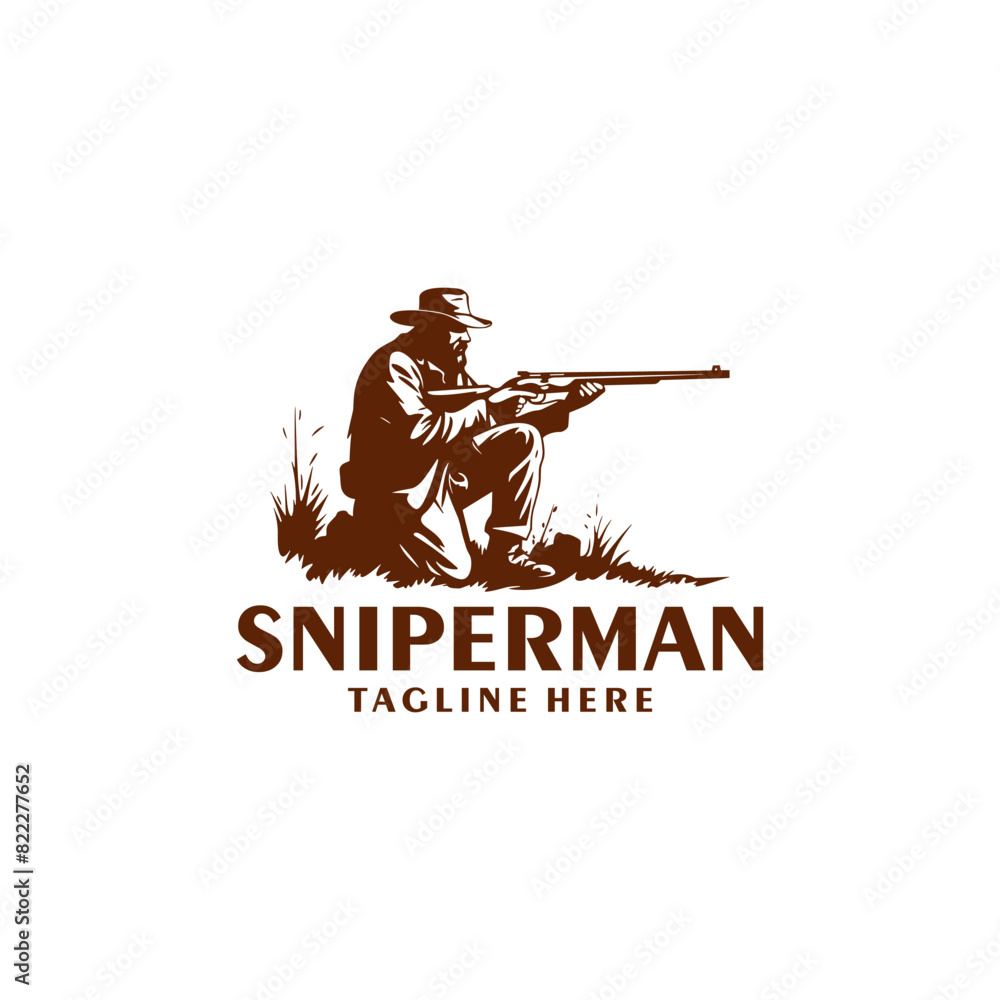 Hunter and sniper logo vector illustration Hunter and sniper logo vector illustration
