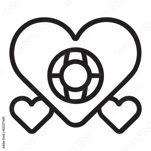hearts line icon