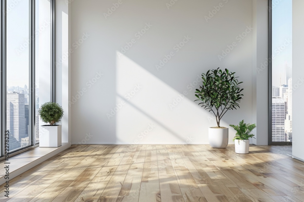 Obraz premium Modern office interior wall mockup created with generative ai