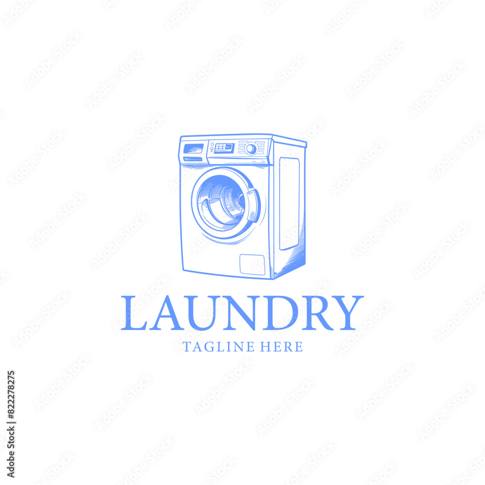 Laundry service logo vector illustration