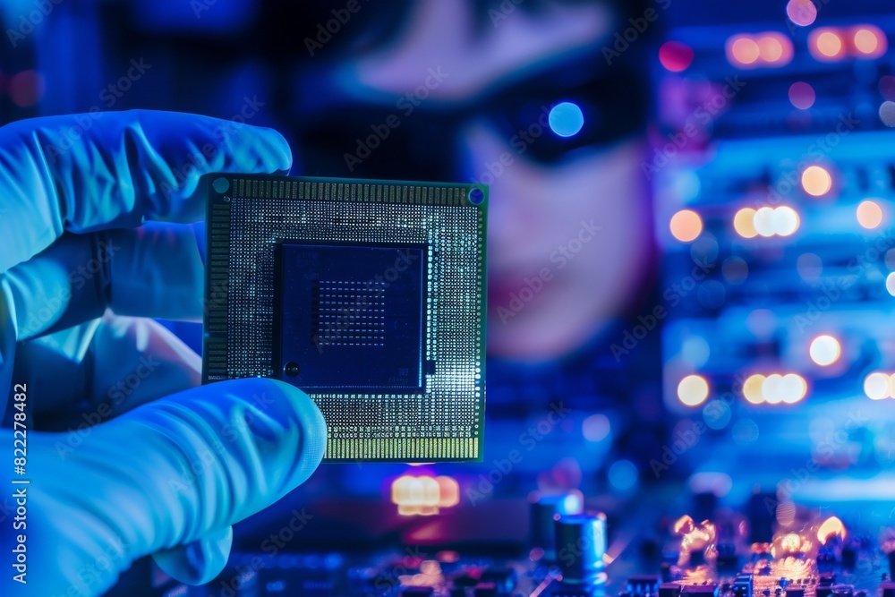 Quantum processor chip held by a researcher Quantum processor chip held by a researcher